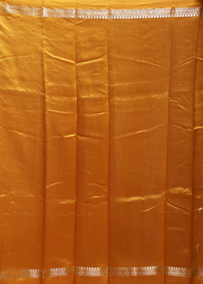 Yellow Handloom Dupion Pure Silk Saree With Blouse Piece