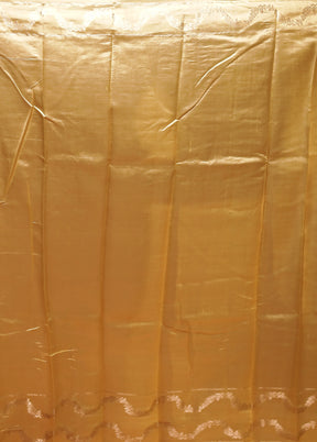 Cream Handloom Dupion Pure Silk Saree With Blouse Piece