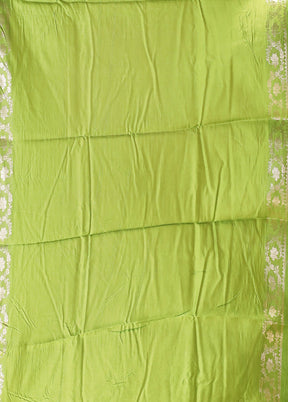 Green Dupion Silk Saree With Blouse Piece