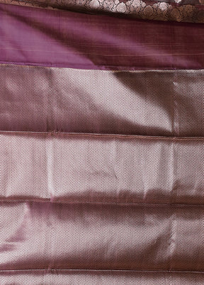Purple Dupion Silk Saree With Blouse Piece