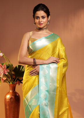 Green Kora Silk Saree With Blouse Piece