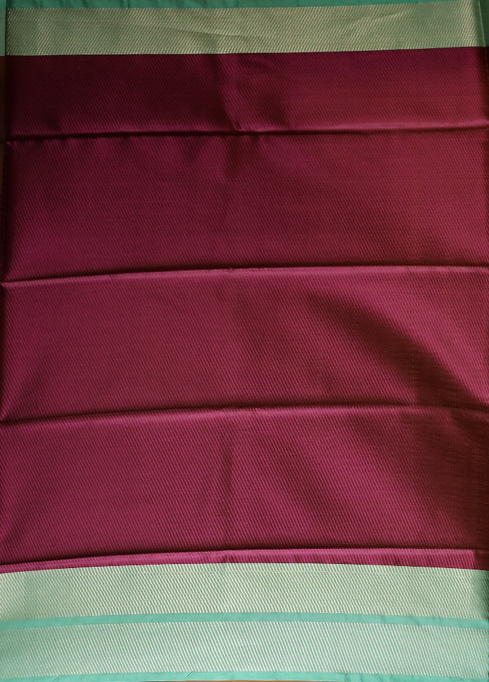 Purple Kora Silk Saree With Blouse Piece