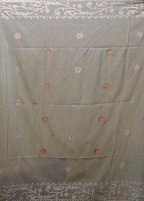 Blue Matka Silk Saree With Blouse Piece