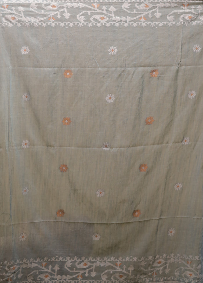 Blue Matka Silk Saree With Blouse Piece
