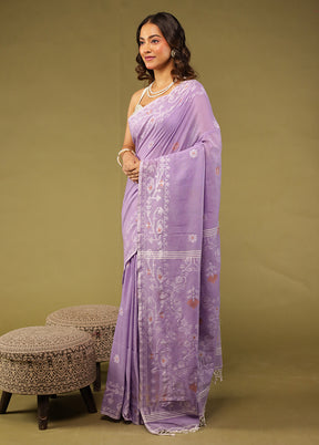 Blue Matka Silk Saree With Blouse Piece