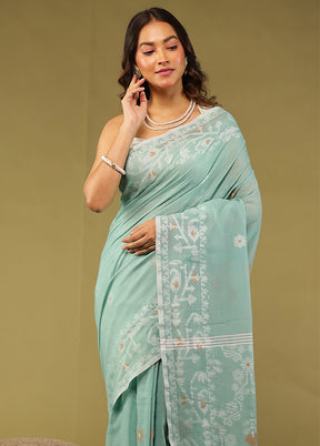 Green Matka Silk Saree With Blouse Piece