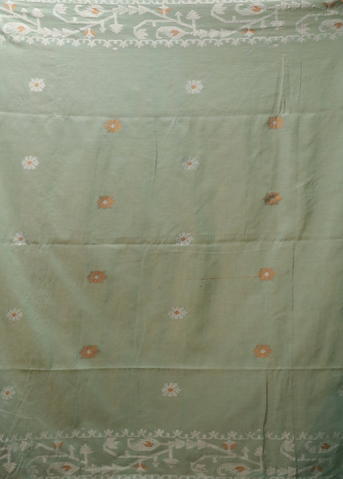 Green Matka Silk Saree With Blouse Piece