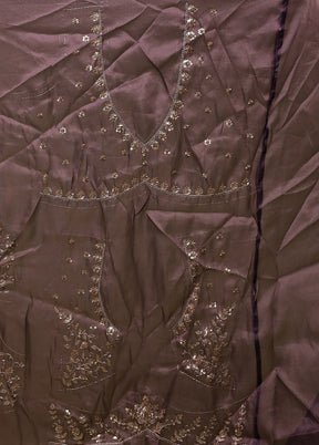 Purple Georgette Saree With Blouse Piece