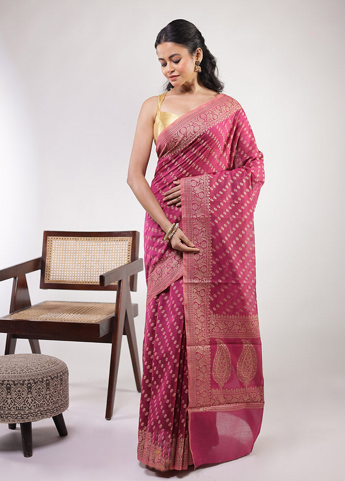 Purple Kora Silk Saree With Blouse Piece