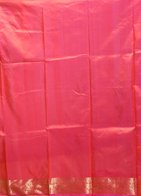 Pink Handloom Katan Pure Silk Saree With Blouse Piece