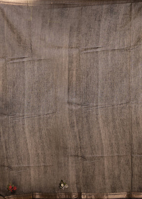 Black Tussar Silk Saree With Blouse Piece