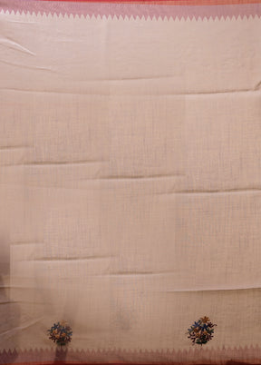 Grey Linen Silk Saree With Blouse Piece