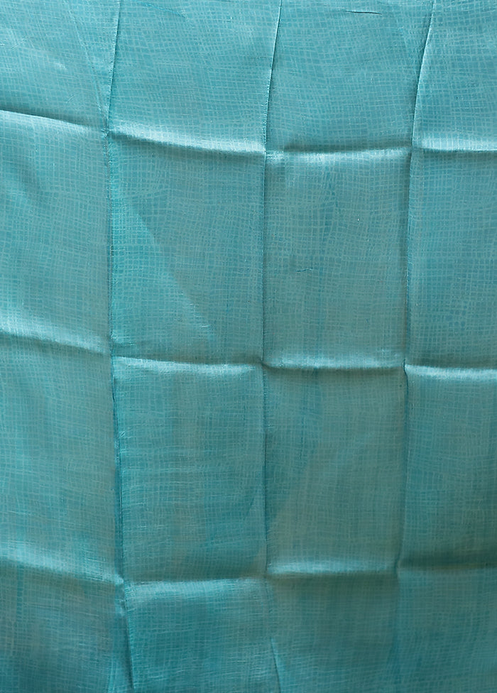 Green Printed Pure Silk Saree Without Blouse Piece