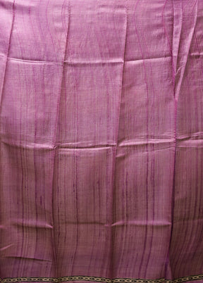 Cream Handloom Tussar Pure Silk Saree With Blouse Piece