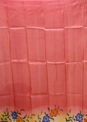 Pink Printed Pure Silk Saree Without Blouse Piece