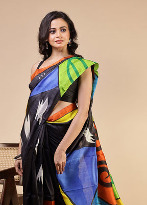 Green Printed Pure Silk Saree Without Blouse Piece