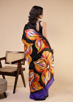 Pink Printed Pure Silk Saree Without Blouse Piece