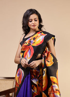 Pink Printed Pure Silk Saree Without Blouse Piece