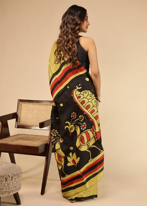 Green Printed Pure Silk Saree Without Blouse Piece