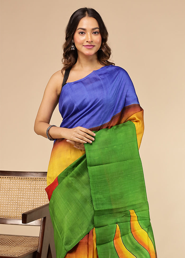 Red Printed Pure Silk Saree Without Blouse Piece