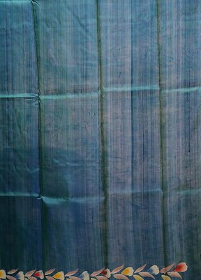 Green Printed Pure Silk Saree Without Blouse Piece