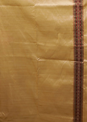 Cream Assam Silk Saree With Blouse Piece