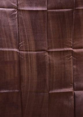 Brown Handloom Tussar Pure Silk Saree With Blouse Piece