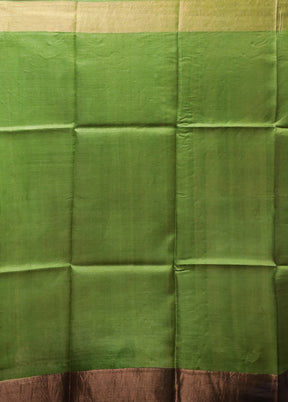 Blue Tussar Silk Saree With Blouse Piece