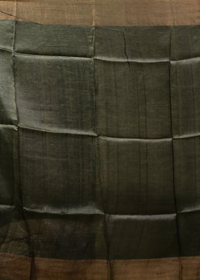 Green Tussar Silk Saree With Blouse Piece