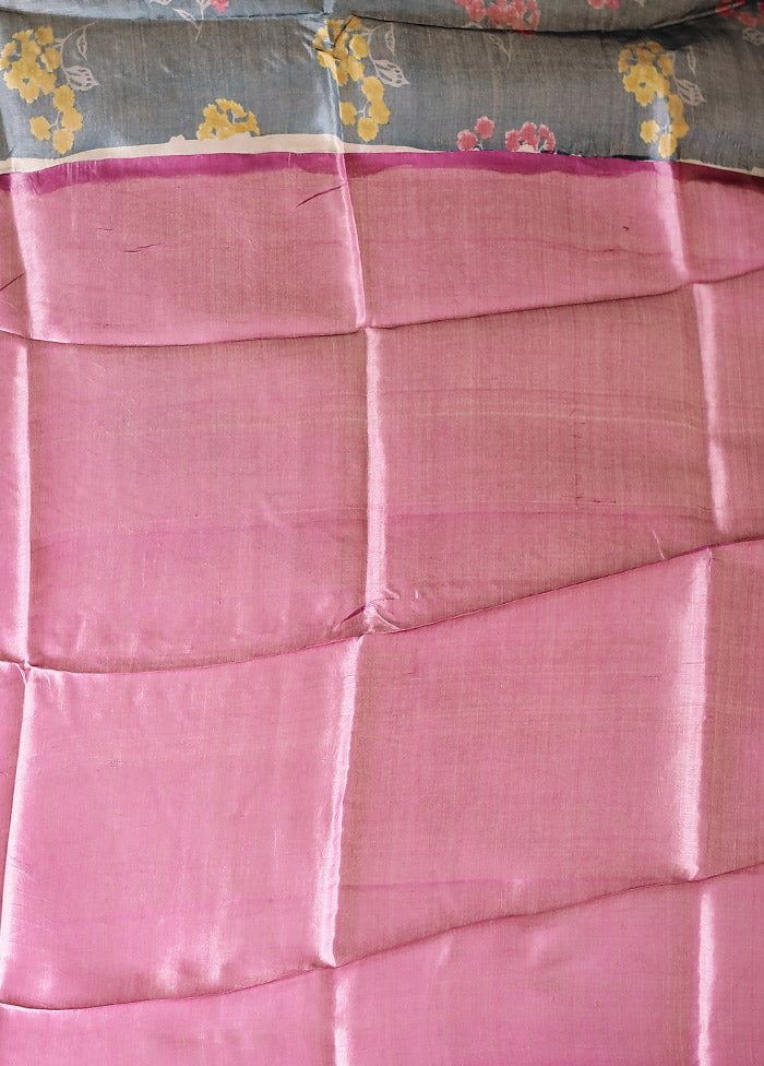 Green Tussar Silk Saree With Blouse Piece