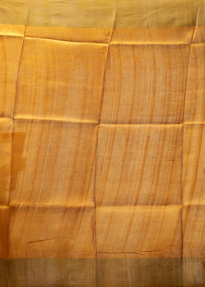 Purple Handloom Tussar Pure Silk Saree With Blouse Piece