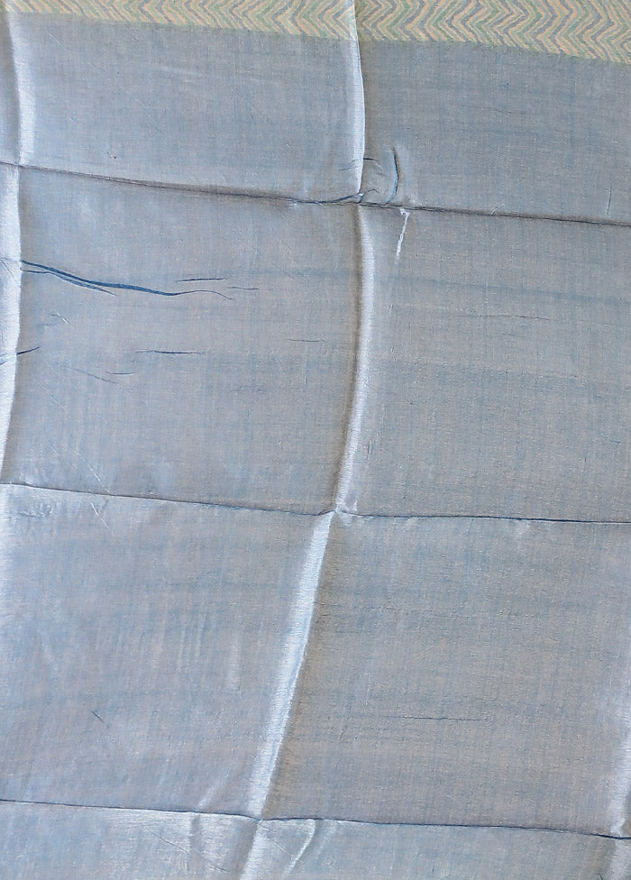 Multicolor Handloom Tussar Pure Silk Saree With Blouse Piece