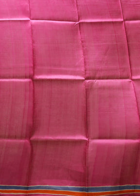 Pink Printed Pure Silk Saree Without Blouse Piece