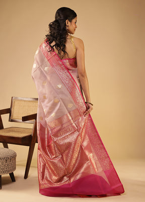 Purple Organza Saree With Blouse Piece