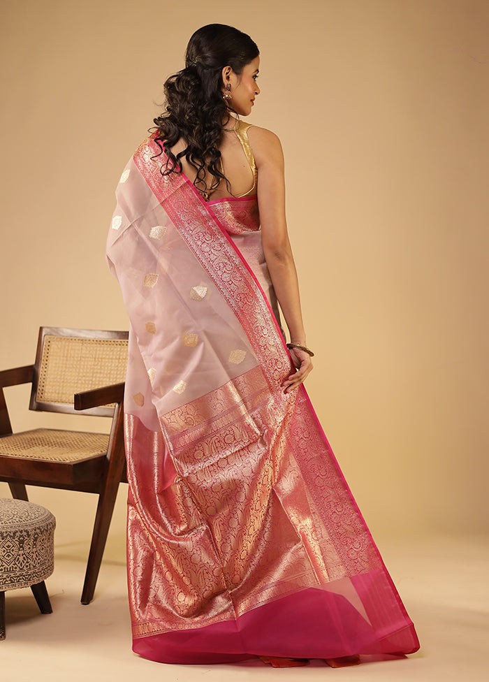Purple Organza Saree With Blouse Piece