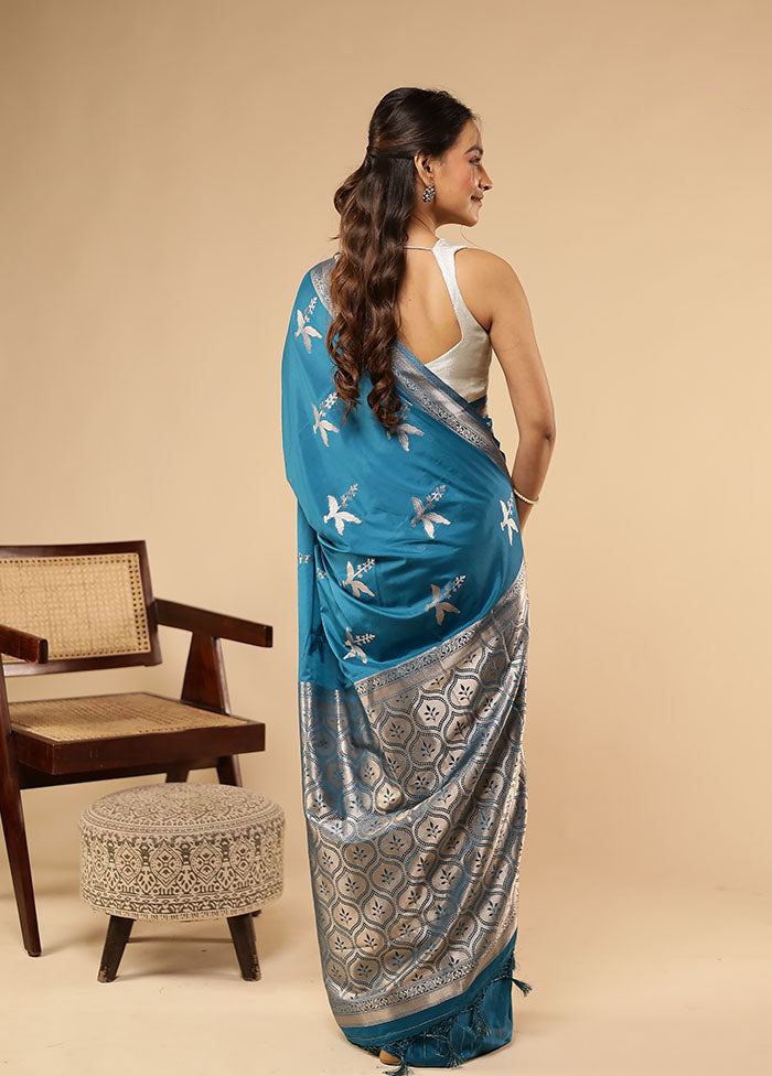 Multicolor Dupion Silk Saree With Blouse Piece