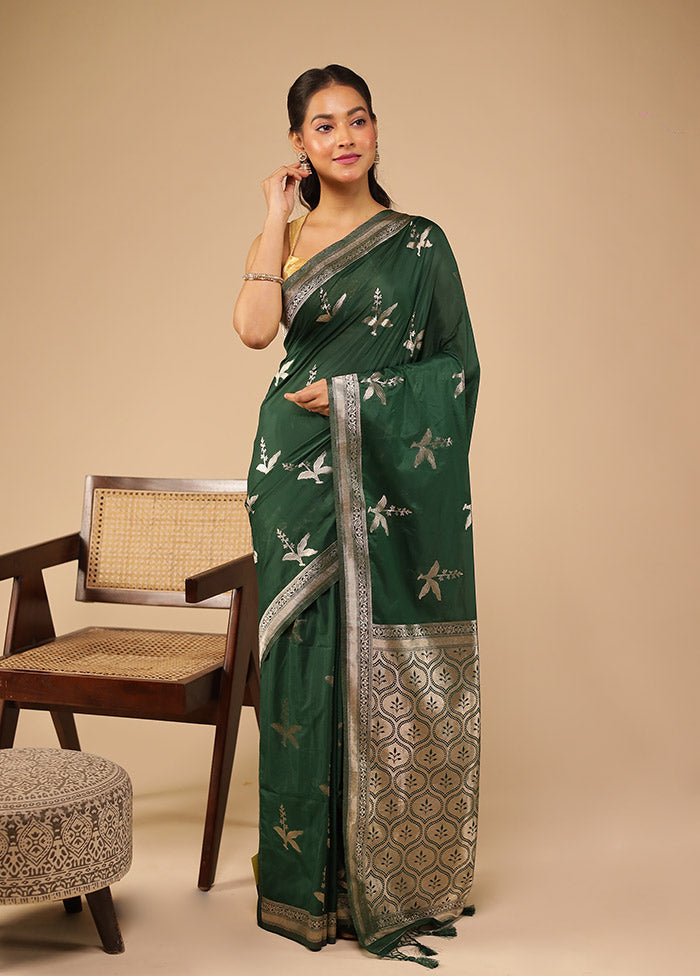 Multicolor Dupion Silk Saree With Blouse Piece