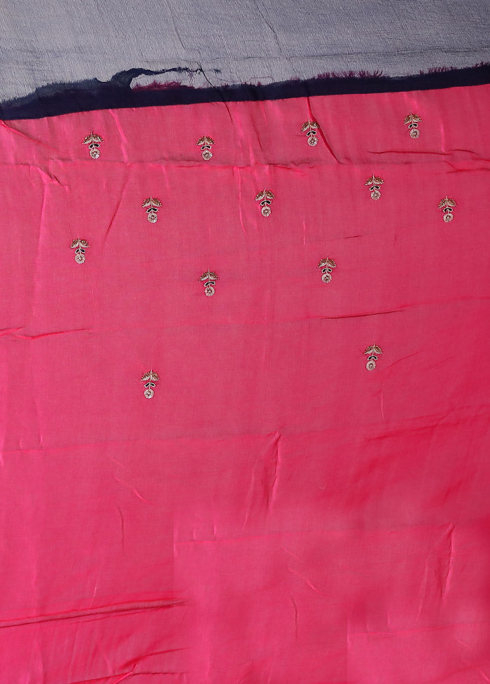 Blue Georgette Saree With Blouse Piece