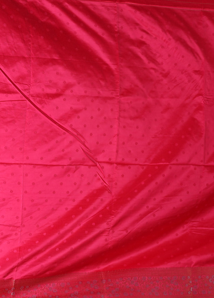 Pink Dupion Silk Saree With Blouse Piece