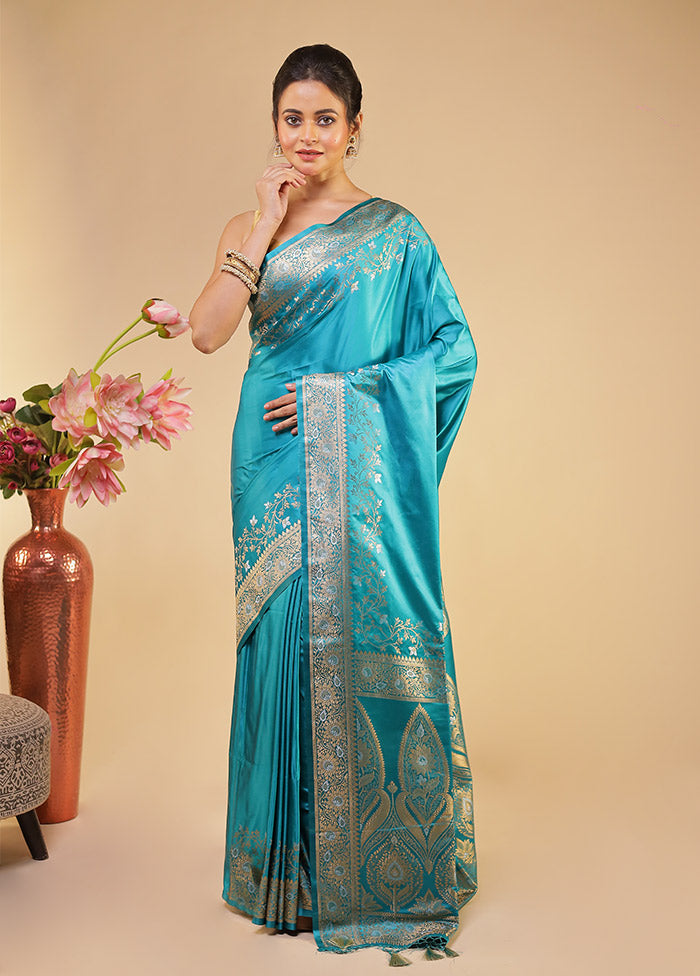 Green Dupion Silk Saree With Blouse Piece