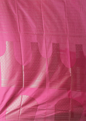 Pink Dupion Silk Saree With Blouse Piece