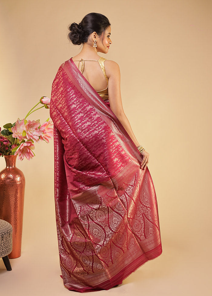 Purple Dupion Silk Saree With Blouse Piece
