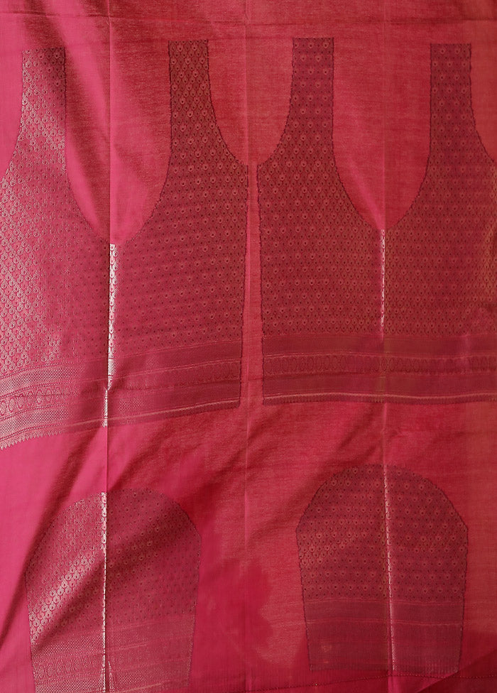 Purple Dupion Silk Saree With Blouse Piece