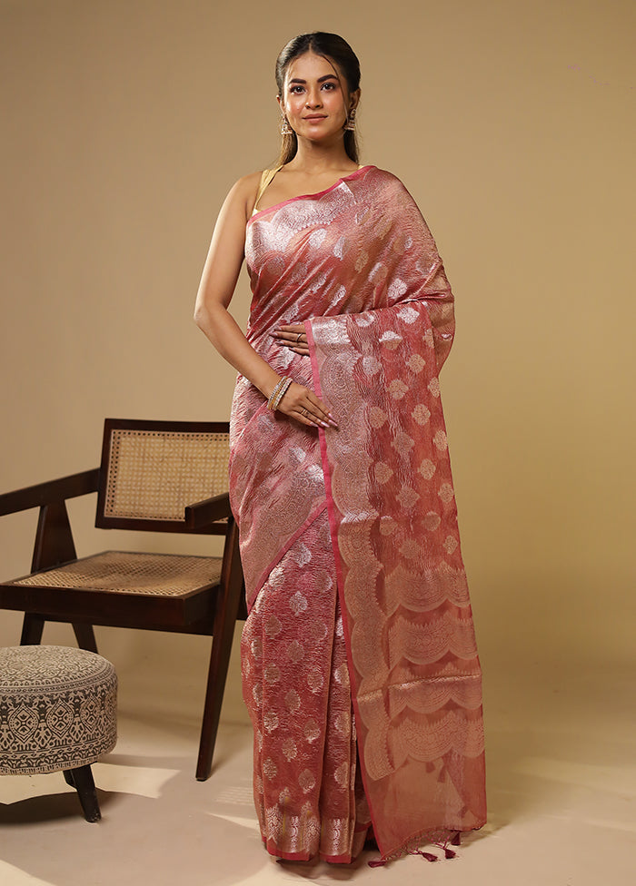 Purple Tissue Silk Saree With Blouse Piece