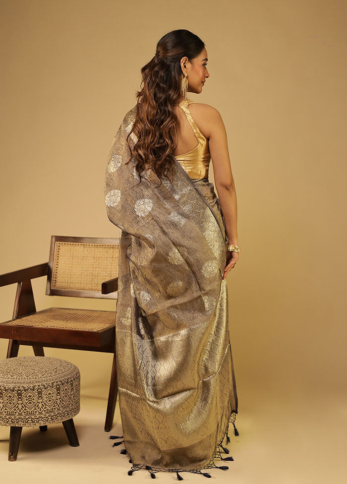 Purple Tissue Silk Saree With Blouse Piece