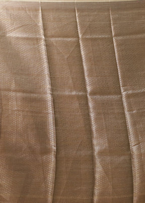 Cream Tissue Silk Saree With Blouse Piece