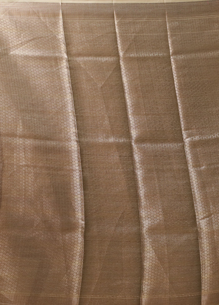 Cream Tissue Silk Saree With Blouse Piece