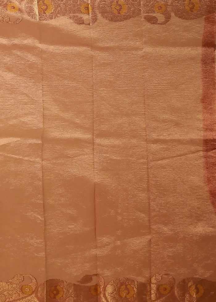 Pink Tissue Silk Saree With Blouse Piece
