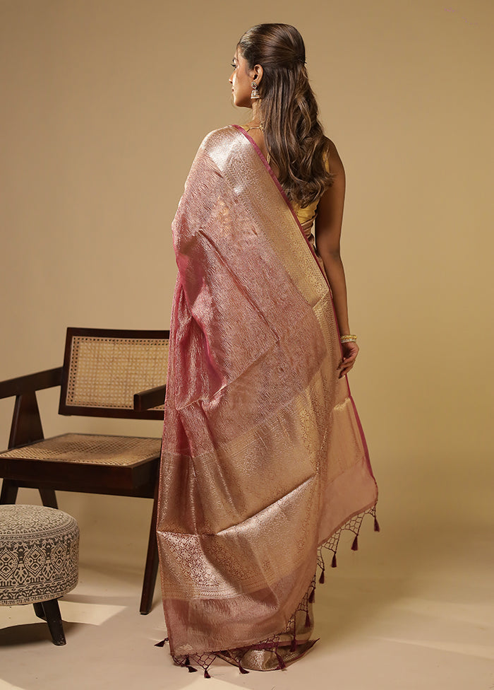 Purple Tissue Silk Saree With Blouse Piece