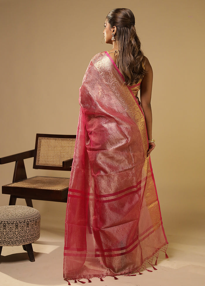 Purple Tissue Silk Saree With Blouse Piece